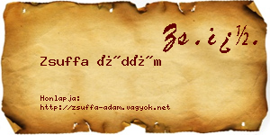 Zsuffa Ádám névjegykártya